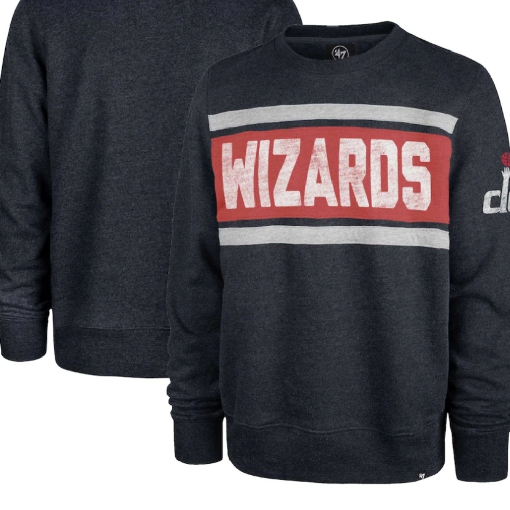 Men's 47 NBA‎ Washington Wizards Bypass Tribeca Pullover Sweatshirt Atlas Blue M
